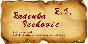 Radenka Vesković vizit kartica